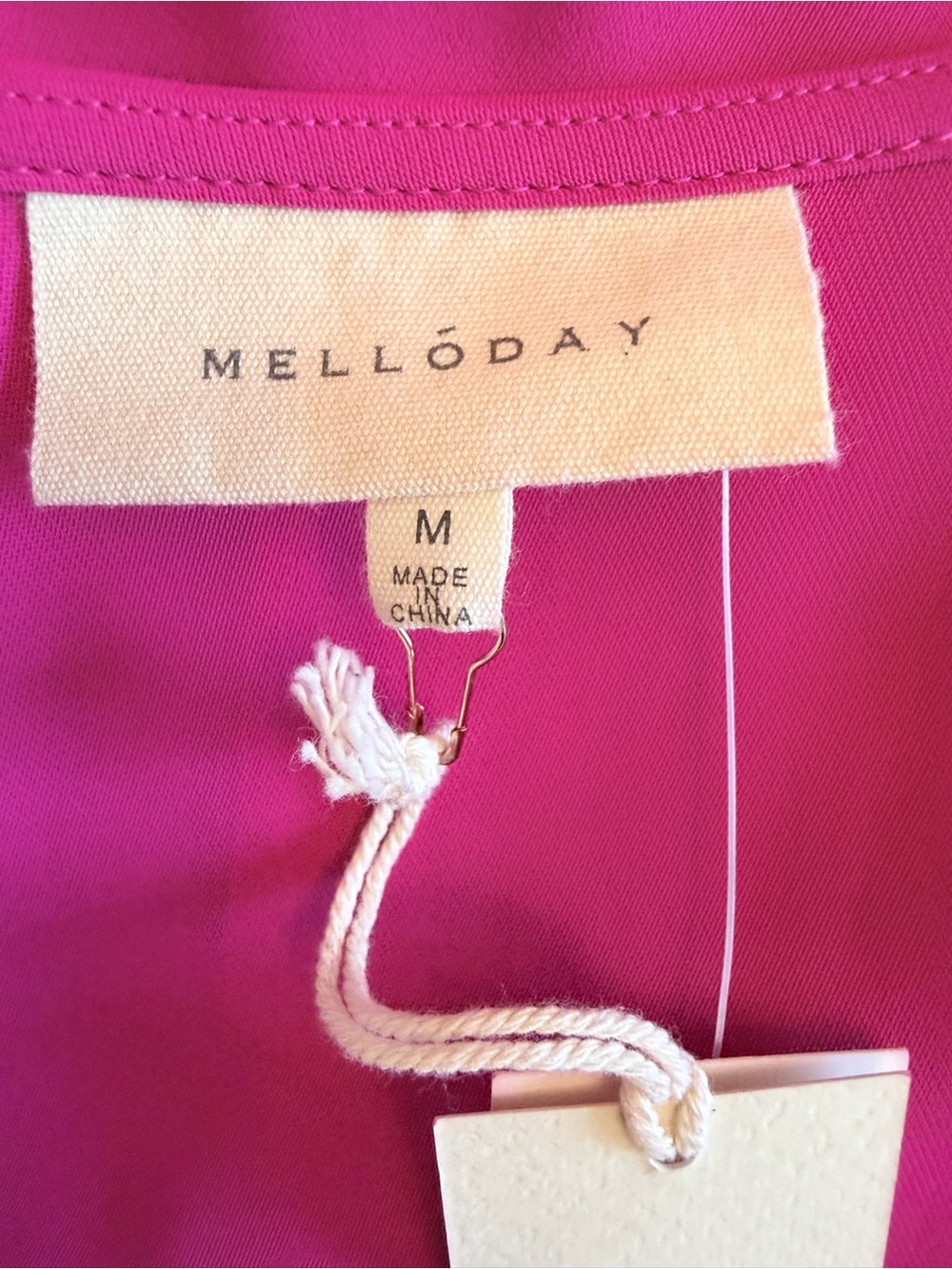 MELLODAY Hot Pink Cowl Neck Cap Sleeve Blouse - Picture 5 of 6